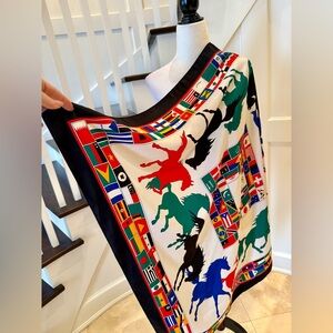 Vintage Silky Equestrian Scarf